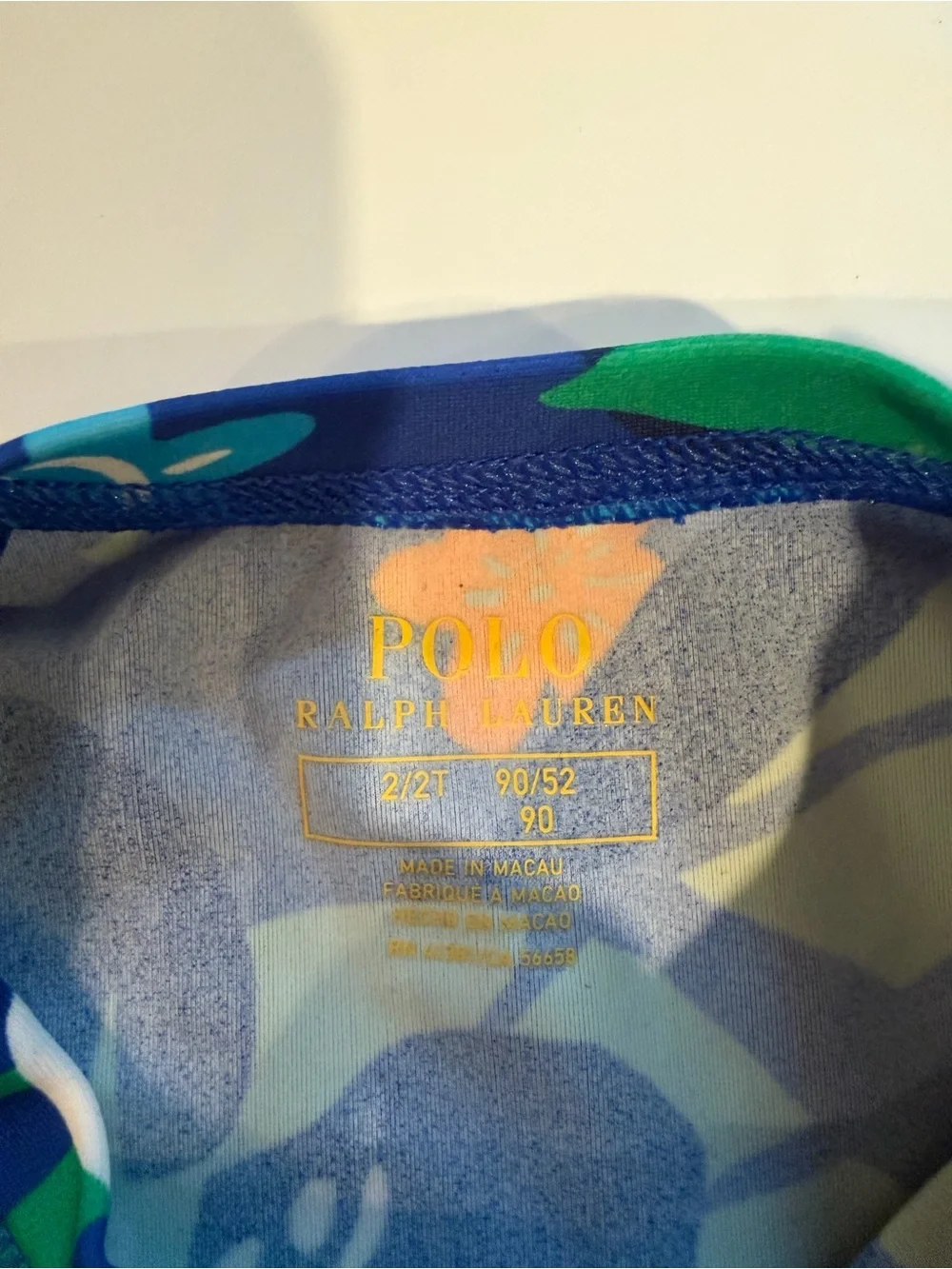 Ralph Lauren Multicolor Tropical Kids Swim Set with Long Sleeve Rash Guard